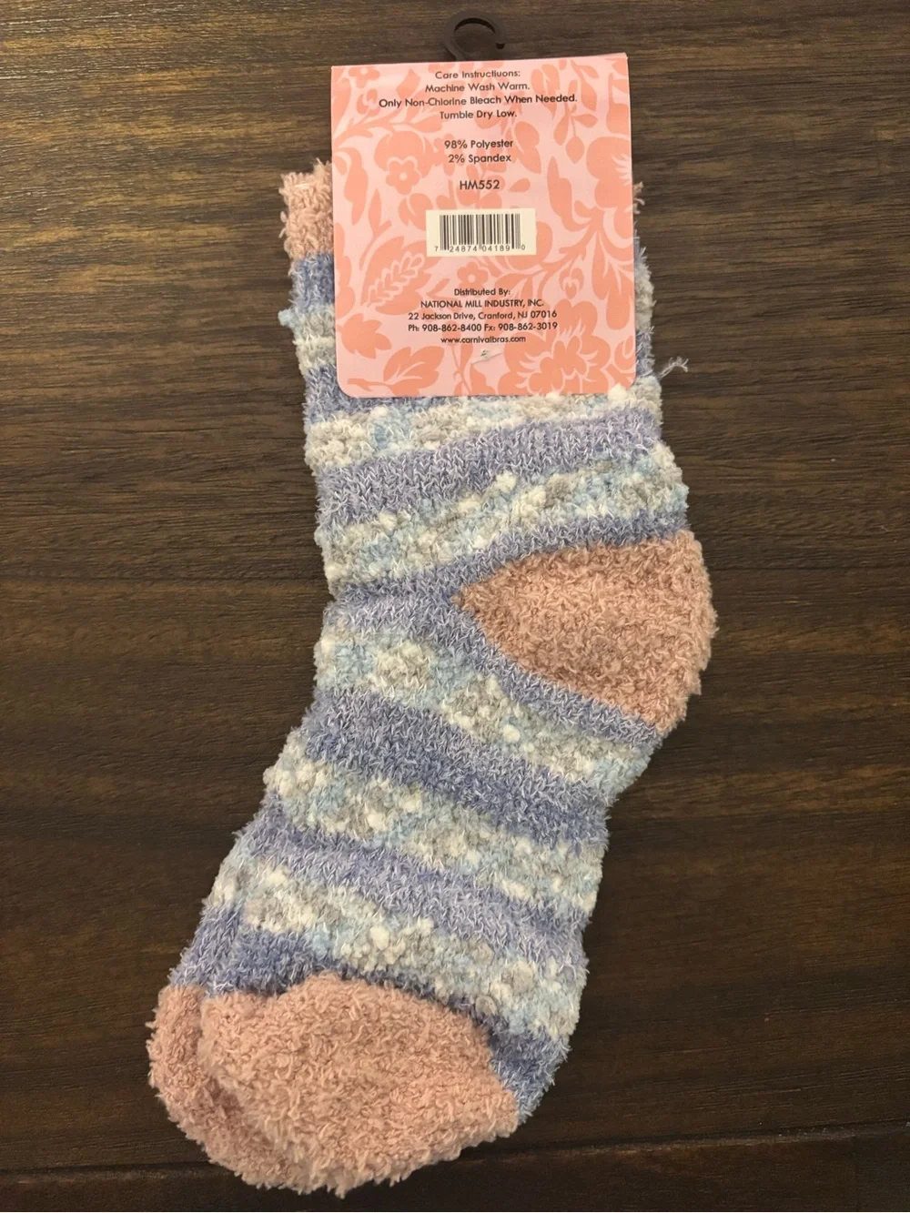 Carnival Ladies Super Soft Pink & Light Blue Slipper Socks